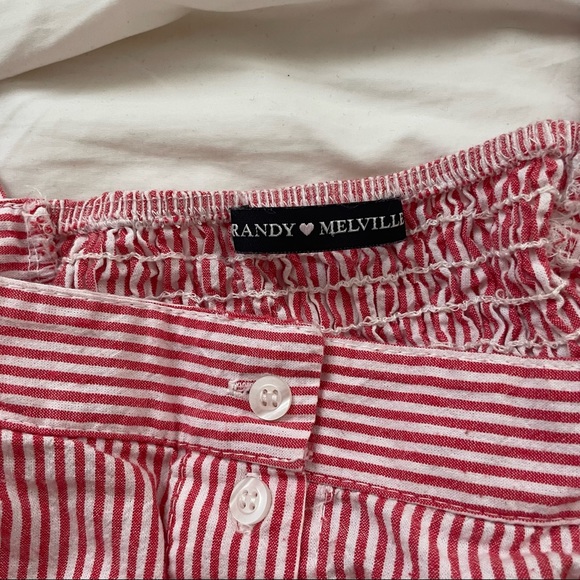 brandy melville astrid yellow and red striped cropped top tank - Picture 2 of 3